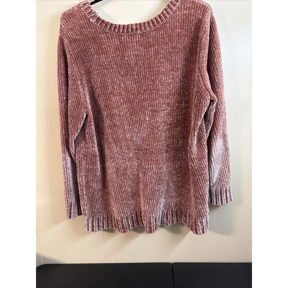Orvis Womens Relaxed Fit Chenille Pullover Sweater Dusty Pink Rose Size 2x - Picture 4 of 4